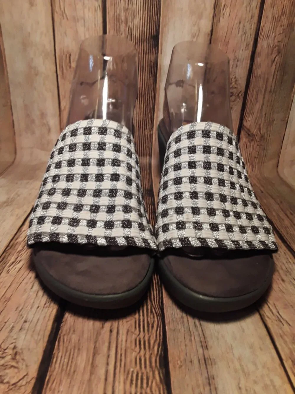 Zee Alexis Gray/Silver/White Wedge Sandals Size EU 40
